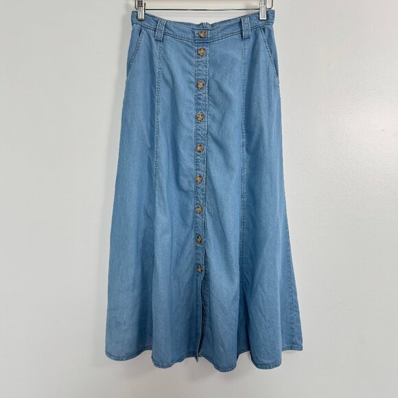 Pre-Loved GARDEUR Button Down Denim Maxi Skirt - Size 6 US - Picture 9 of 10